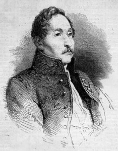 Porträt von Alexandre Denis Abel de Pujol (1787-1861), französischer Maler. Gravur in „Le Monde Illustré“ Nr. 235 vom 12. Oktober 1861.