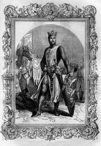 Porträt von Alfred der Große (846-899). Gravur in „Histoire des Papes-Könige-Königinnen und Kaiser à travers les siècles“ von Maurice Lachatre