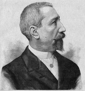 Porträt von Anatole France (1844-1924), französischer Romanautor und Dichter, Mitglied der Académie Française. Gravur in „La gazette du dimanche“ vom 6. Februar
