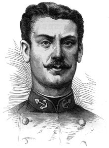 Porträt von Hauptmann Joseph Gallieni (1849-1916), französischer Soldat und Entdecker. Gravur in Le Monde Illustré Nr. 254 vom 9. April 1881
