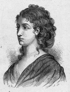 Porträt von Cécile Aimée Renault (1774-1794), französische Revolutionärin. Gravur von 1889. Private Sammlung