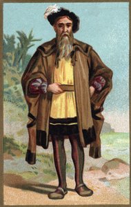 Porträt von Christoph Kolumbus (Cristoforo Colombo) Chromolithographie Ende des 19. Jahrhunderts. von French School