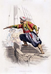 Porträt von Dragut - Reïs, türkischer Pirat des 16. Jahrhunderts - aus „Histoire des pirates et corsaires de l