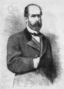 Porträt von Federico Errazuriz Zanartu (1825-1877), Präsident der Republik Chile. Gravur in „Le Monde Illustré“ Nr. 760 vom 4. November. von French School
