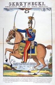 Porträt von General Jean Skrznecki, Oberbefehlshaber der polnischen Armee, er trat den napoleonischen Truppen bei. Bild von Epinal von French School