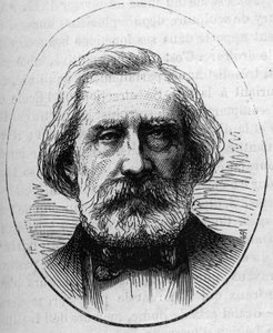 Porträt von Henri Labrouste, französischer Architekt. Gravur in „Le Monde Illustré“ Nr. 890 vom 2. Mai 1874