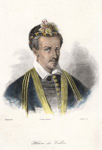 Porträt von Heinrich III (1551 - 1589), König von Frankreich (mit Ohrring), Gravur des 19. Jahrhunderts