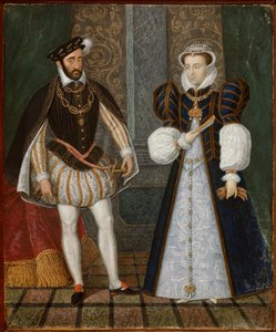 Porträt von Heinrich II. (1519-1559) und Katharina von Medici (1519-1589), König und Königin von Frankreich. Anonymes französisches Gemälde