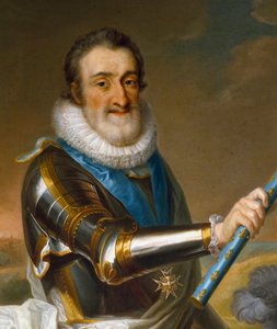 Porträt von Heinrich IV. von Frankreich in Rüstung (Detail) von French School