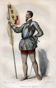 Porträt von Heinrich I., Herzog von Guise (1550-1588), genannt „der Narbe“, Illustration aus „Le Plutarque Français“ von Edmond Mennechet. von French School