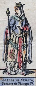 Porträt von Johanna I. von Navarra (1273-1304), Ehefrau von Philipp IV. von Frankreich. (Dynastie der Kapetinger). Illustration Ende des 19. Jahrhunderts von French School