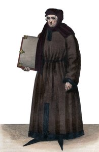 Porträt von John Froissart (1337-1404), französischer Chronist des mittelalterlichen Frankreichs von French School