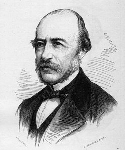 Porträt von Joseph Autran, französischer Dichter. Gravur in „Le Monde Illustré“ Nr. 1040 vom 17. März 1877 von French School