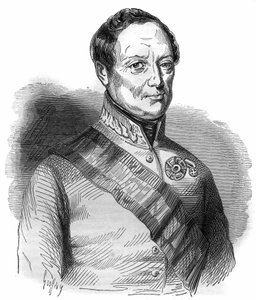 Porträt von Joseph Wenzel Radetzky von Radetz, österreichischer Marschall. Gravur in „Histoire des papes-kings-queens-et-empereurs a travers les centuries“ von Maurice Lachatre