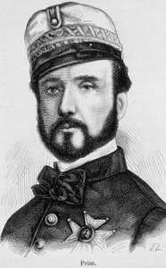 Porträt von Juan Prim y Prats, spanischer General und Politiker (1814-1870) - in „The History of France“ von Henri Martin