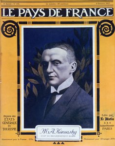 Porträt von Kerensky, Titelbild der französischen Zeitschrift Le Pays de France, 4. Oktober 1917