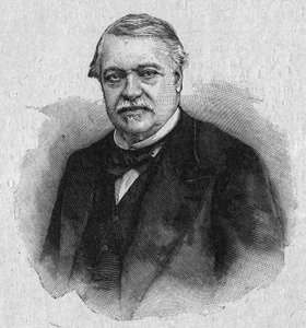 Porträt von Léon Say (1826-1896), französischer Ökonom und Politiker. Gravur in „La gazette du dimanche“ vom 30. April