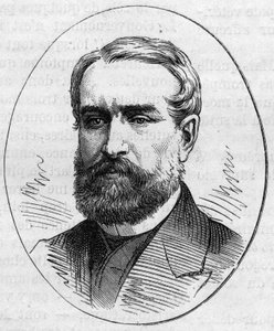 Porträt von Louis Cabat (1812-1893), französischer Maler. Gravur in „Le Monde Illustré“ Nr. 890 vom 2. Mai 1874. von French School
