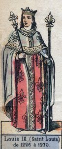 Porträt von Ludwig IX. von Frankreich, bekannt als Sankt Ludwig (1214-1270). Illustration Ende des 19. Jahrhunderts von French School