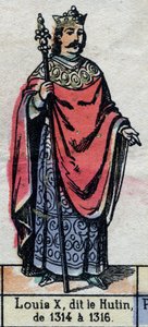 Porträt von Ludwig X. von Frankreich, genannt Ludwig der Hutin (1289-1316) (Dynastie der Kapetinger). Illustration Ende des 19. Jahrhunderts