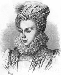 Porträt von Margarete von Valois, bekannt als Königin Margot (1553-1615), Ehefrau von Heinrich IV. In „Histoire Populaire de la France“, ca. 1885. Gravur von French School