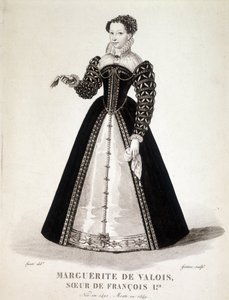 Porträt von Margarete von Navarra (Margarete von Valois, Margarete von Angoulême oder Margarete von Frankreich) (1492-1549) Königin von Navarra und Dichterin - 19. Jahrhundert von French School