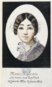 Porträt von Marie Duplessis (1824-1847), auch bekannt als La Dame aux Camelias, 1847