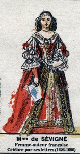 Porträt von Marie de Rabutin-Chantal (Rabutin Chantal), Marquise von Sevigne, bekannt als Madame de Sevigne (1626-1696). In "Galerie der Könige und Königinnen von Frankreich und berühmter Persönlichkeiten von 1643 bis 1895" Bild von Epinal.