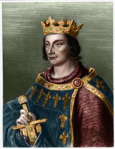 Porträt von Philipp III. von Frankreich, genannt Philippe le Hardi (1245-1285) (Dynastie der Kapetinger).- in „Histoire des Français“ von Lavallée, Gravur, sd.