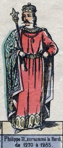 Porträt von Philipp III. von Frankreich, bekannt als Philipp der Kühne (1245-1285). Illustration Ende des 19. Jahrhunderts