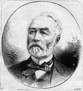 Porträt von Pierre Frederic Dorian (1814-1873), französischer Politiker, Minister für öffentliche Arbeiten unter der Dritten Republik 1870. Gravur in „Le Monde Illustré“ Nr. 707 vom 29. Oktober von French School