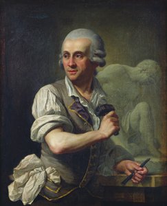 Porträt von Pierre Julien (1731-1804) bei der Arbeit, ca. 1770 von French School