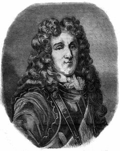Porträt von Prinz Eugen Franz von Savoyen (1663-1736). Gravur in „Geschichte der Päpste-Könige-Königinnen-und-Kaiser durch die Jahrhunderte“ von Maurice Lachatre von French School