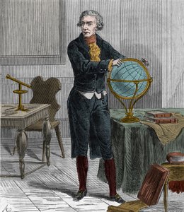 Porträt von Sir Friedrich Wilhelm Herschel (1738-1822), britisch-deutscher Astronom und Physiker - Porträt von William Herschel, deutschstämmiger britischer Astronom - Gravur in „Sciences at the reach of all - popular physics and chemistry“ von Alexis Cler