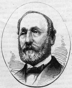 Porträt von Theodore Ballu (1817-1885), französischer Architekt. Gravur in "Le Monde Illustré" Nr. 890 vom 2. Mai 1874 von French School