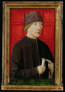 Porträt eines Mannes mit einer Schriftrolle, ca. 1480-1510 von French School