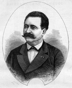 Porträt des „Doktor Nicolay“ (Faure Nicolay, französischer Magier?). Gravur in „Le Monde Illustré“ Nr. 1052 vom 9. Juni 1877