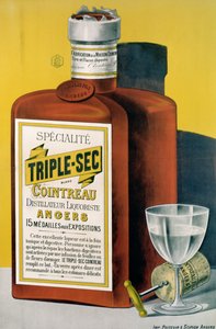 Plakat, das Triple Sec Cointreau aus Angers bewirbt