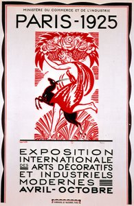 Plakat für die Internationale Ausstellung für moderne dekorative und industrielle Kunst, Paris von French School