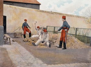 Gefangene in Biribi (Gefangene, die Kieselsteine brechen) - in „Militäralbum“ - Afrikanische Jäger
