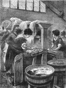 Öffentliche Waschstelle, Waschwerkstatt, Wassergebrauch 1880