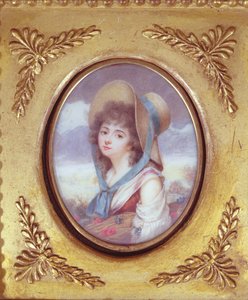 Pulcherie de Valence trägt ein Bündel Weizen mit Mohnblumen und Kornblumen, ca. 1783 von French School