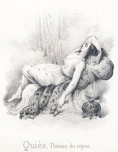 Quies: Göttin der Ruhe und des Friedens, sie war die Frau von Schlaf, Sohn des Erebus und der Nacht von French School