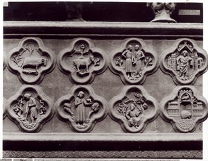 Vierpässe mit den Tierkreiszeichen, Arbeiten des Jahres und den Propheten Sophonie und Ezechiel, aus der Kathedrale Notre-Dame in Amiens