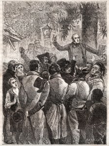Lesung des Pamphlets von Louis Marie de Lahaye de Cormenin (1788-1868) in 1838 von French School