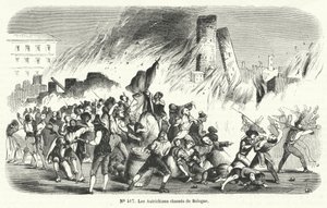 Rebellen vertreiben die Österreicher aus Bologna, Italien, 1848