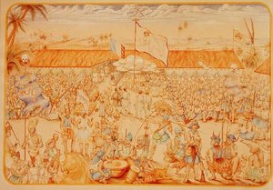 Empfang durch den König von Dahomey für die französischen Gesandten von French School