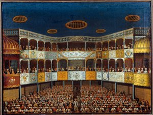 Darstellung des „Eingebildeten Kranken“ von Molière im Minorca-Theater in Spanien von French School
