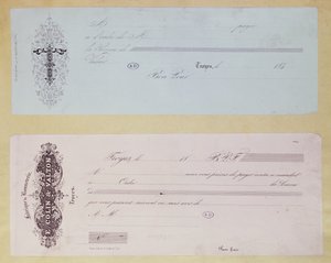 Zahlungsaufforderungen, ausgestellt in Troyes in den 1840er Jahren von French School