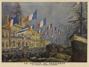 Rückkehr des französischen Präsidenten Felix Faure von seinem Besuch in Russland, 1897 von French School